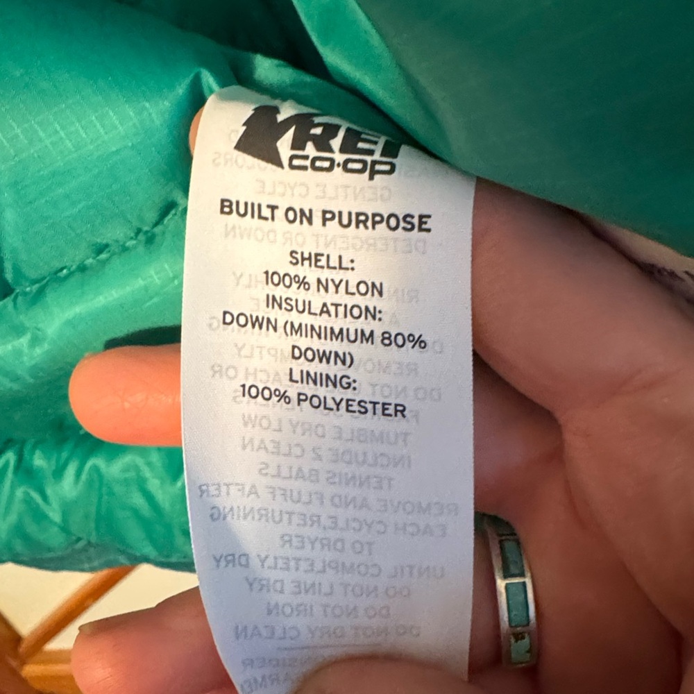 REI Co-op Down Puffer Vest Kids M 10-12 Green Lightweight Packable Vest - Picture 6 of 7